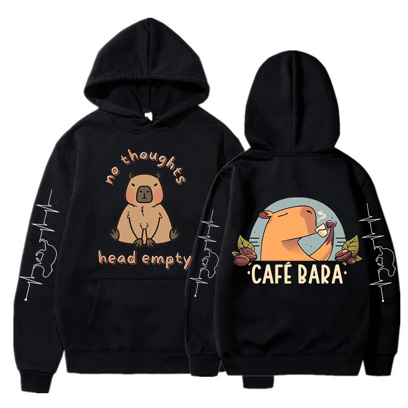 Harajuku Gothic Korean Style Streetwear Cartoon Capibara Y2k Hoodies Capybara Fashion Mange Cute Sweatshirt Animal Funny Clothes