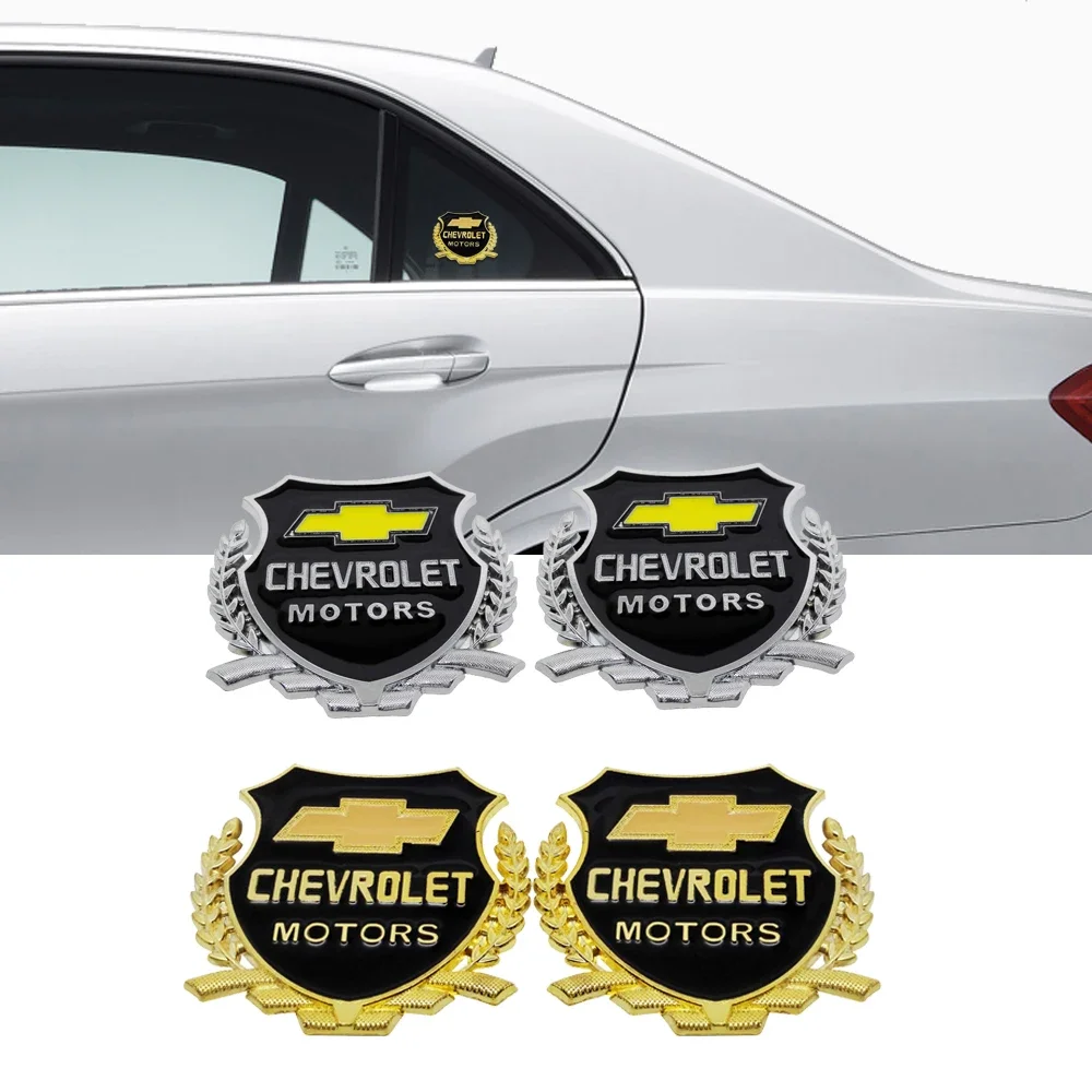 Car Side Sticker Metal Emblem Badge Accessories for Chevrolet Corvette Camaro Aveo Cruze Malibu Captiva Trax Niva Decoration