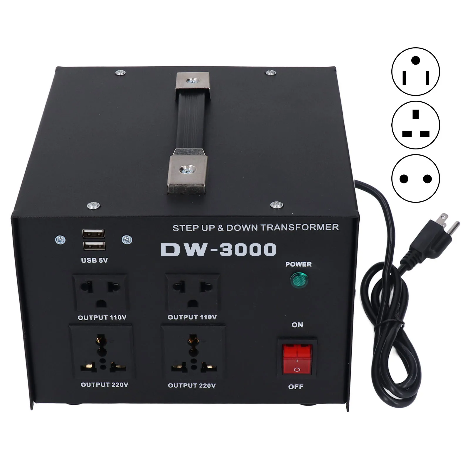 Voltage Converter Transformer 3000W Multiple Protection to Step Up to Buck AC Voltage Converter