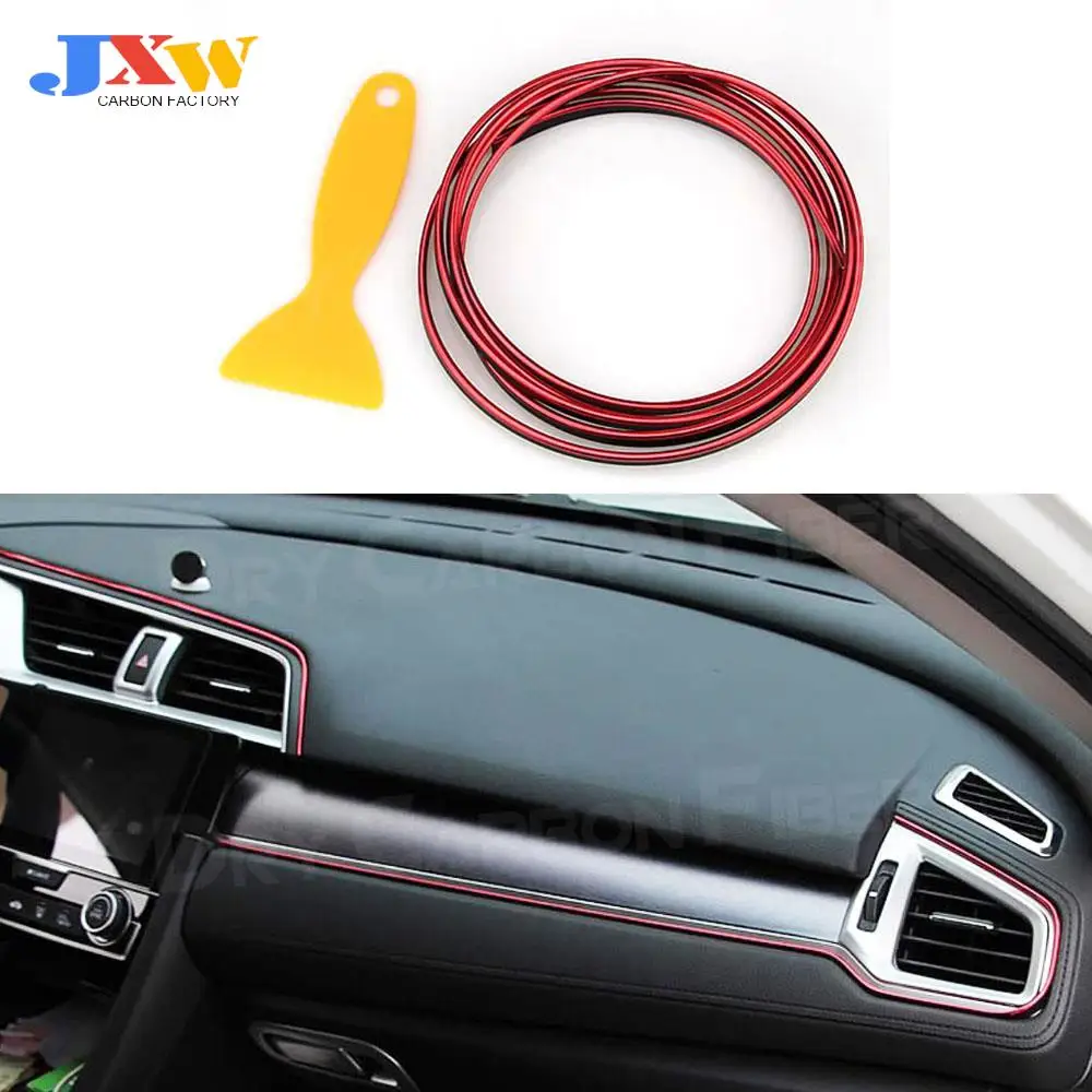 

100cm Interior Decoration Strip Line Moulding Trim Door Dashboard Edge Universal Auto Chrome Strip DIY Car Styling Accessories