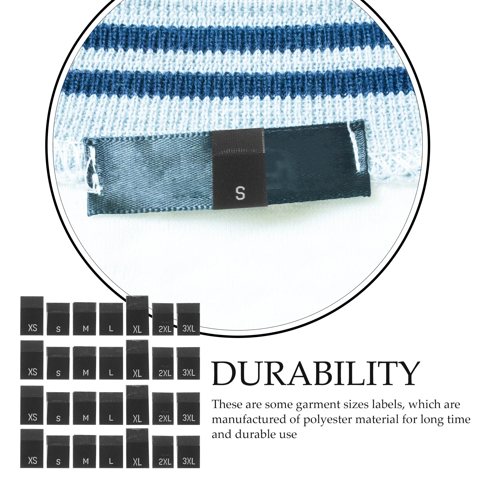 

700Pcs Size Labels for Clothing Polyester Sewing Garment Tags Clear Font Clothing Size Tags Clothes Sewing Labels
