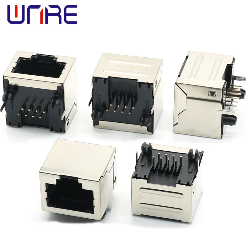 RJ45-56 Without Light With Shell New Mold 8P8C Crystal Socket With Shielding Network Socket Connector Interface