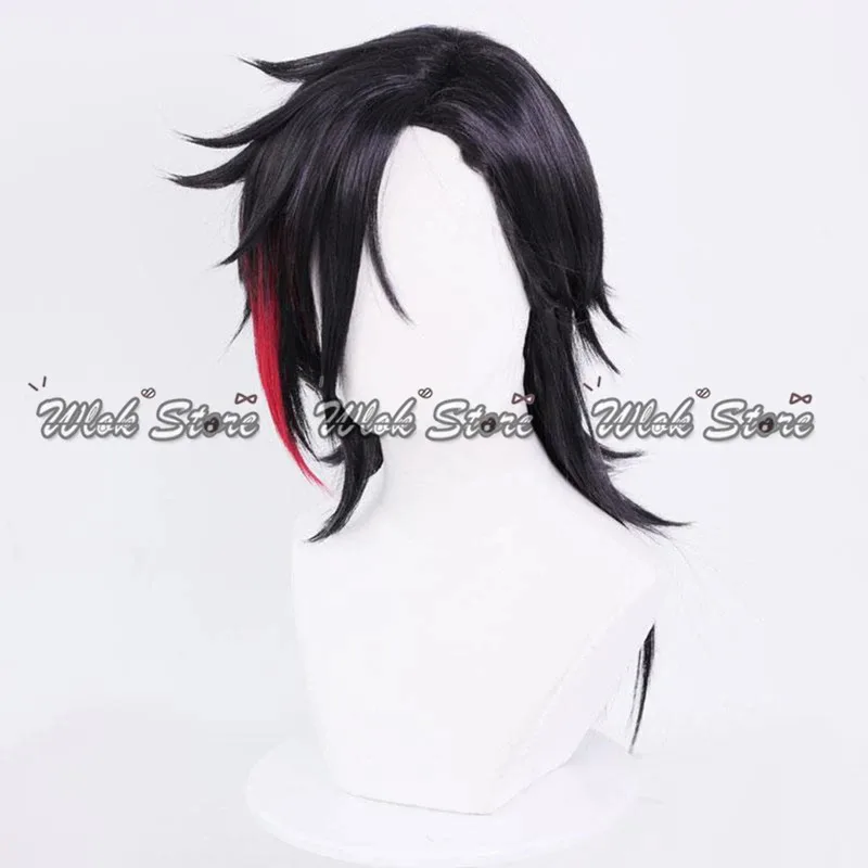 Game LOL Arcane S2 Vi Cosplay Wig Black Red Gradient Hair Woman Halloween Party Carnival Roleplay Accessories Synthetic Wigs