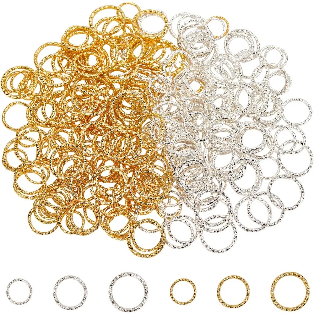 

300pcs 4 Size Twisted Open Jump Rings Jumprings Connectors O Rings Wire Connector for DIY Dangle Earring Jewelry