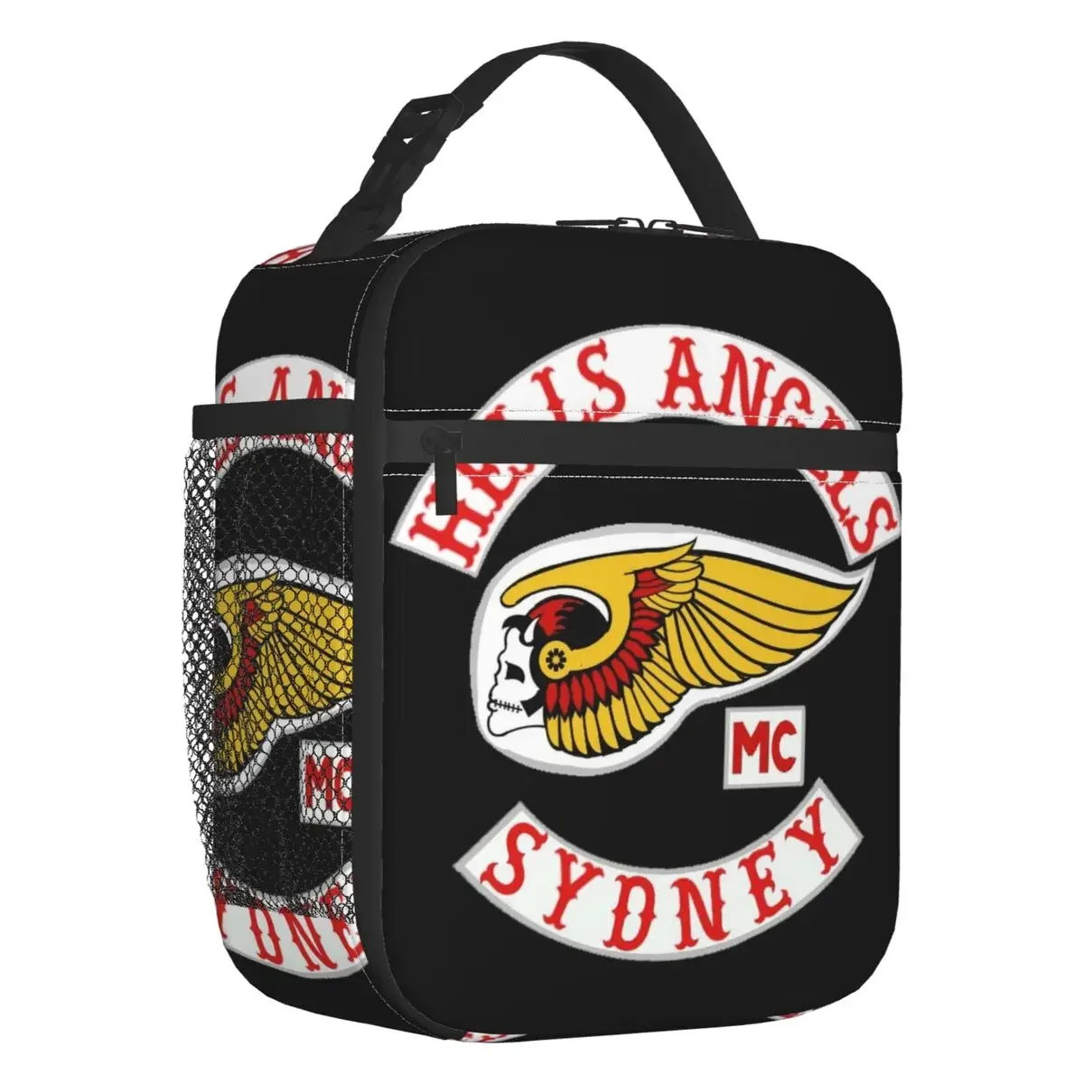 Hells Angels Logo Insulated Lunch Bag for Camping Travel Motorcycle Club Portable Thermal Cooler Lunch Box Women Children