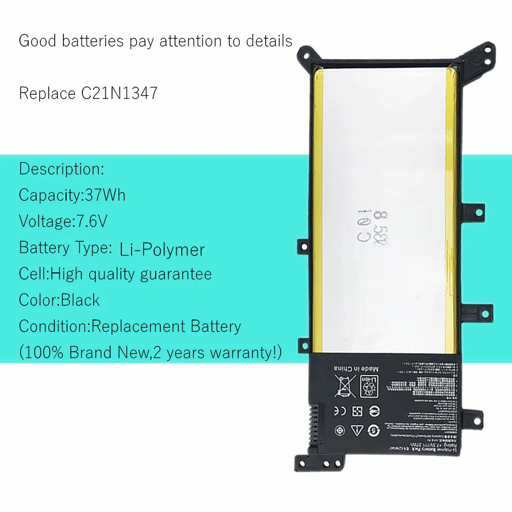 New Laptop Battery For ASUS X554L X555L X555LB X555LN X555 X555LD X555LP F555A F555U W519L F555UA VM C21N1347