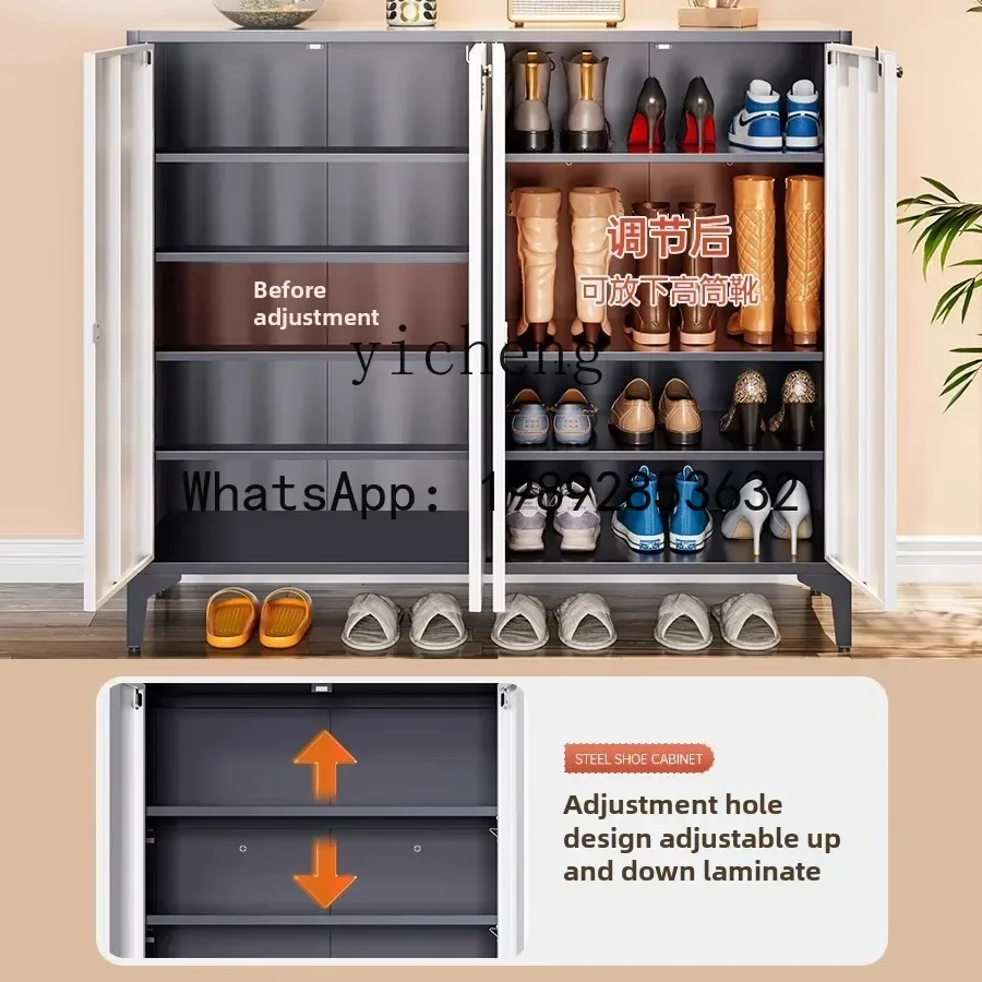 Steel Shoe Cabinet Household Large Capacity Lock Storage Shoe Rack New Locker