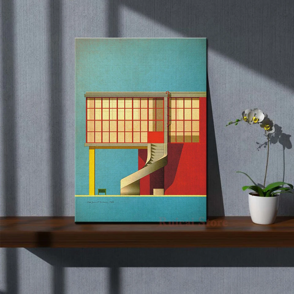 

Casa Juan O’Gorman 1929 Minimalist Classic Poster Vintage Poster Canvas Painting Wall Art Pictures Home Decor