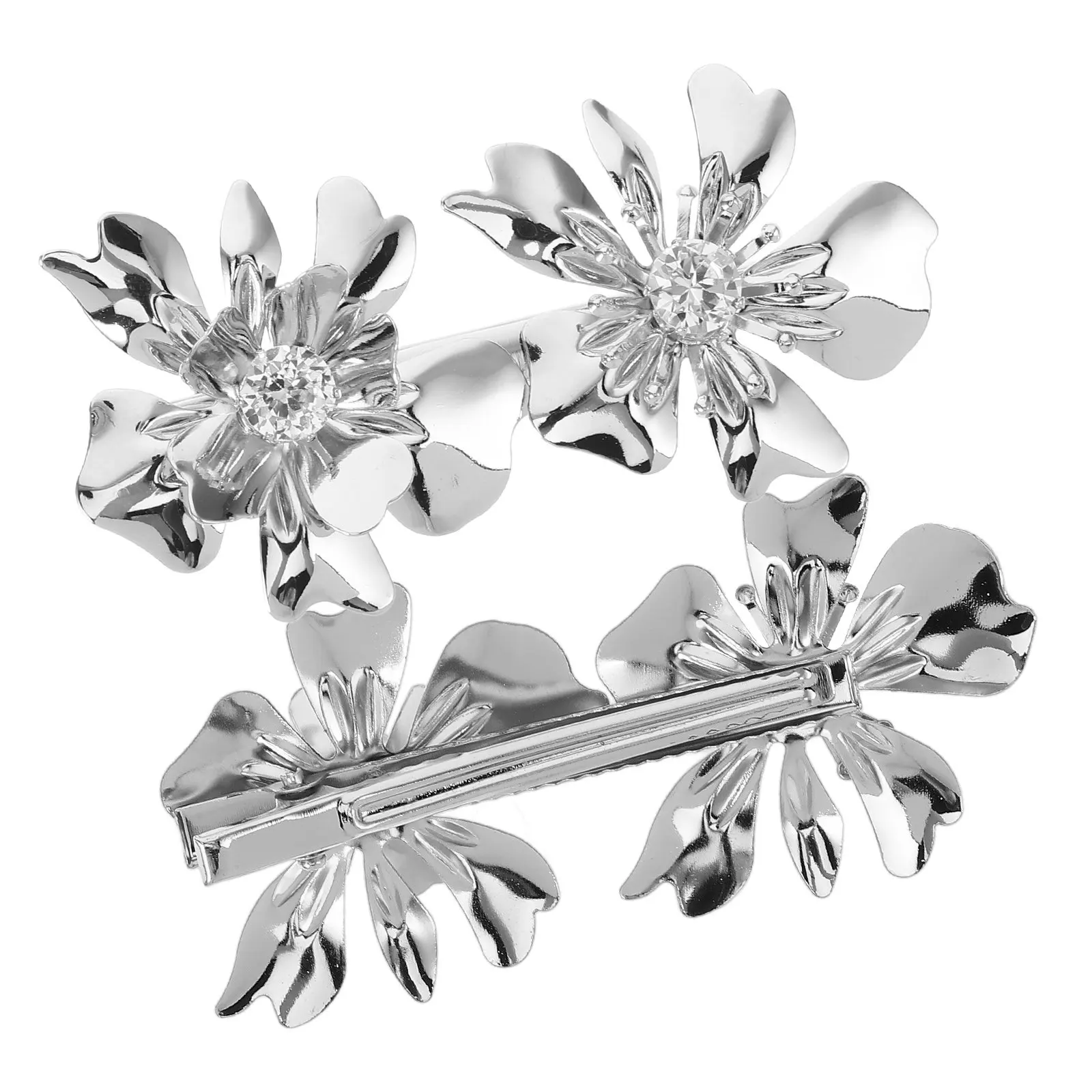 

2Pcs Delicate Five Petal Flower Hair Clips Women 3D Hollow Out Metal Hair Barrettes Sophisticated Flower Hairpin for and