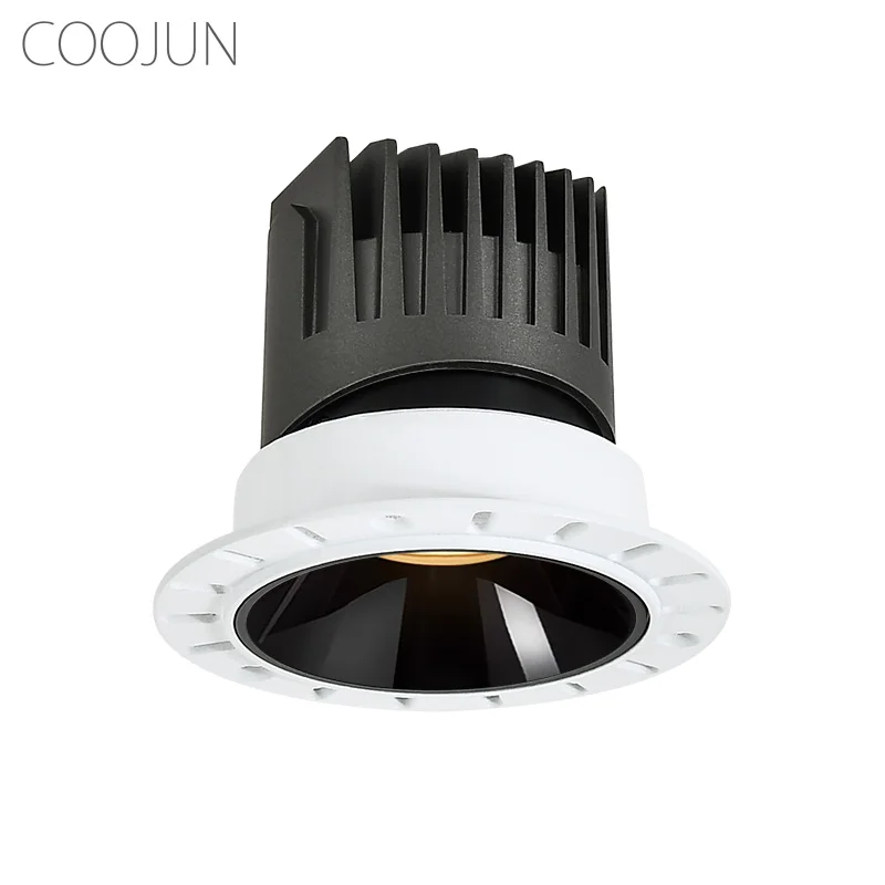 

COOJUN Recessed Led Downlight Rimless Smart Dimmable White Black Ceiling Spotlight Living Room Bedroom Indoor Lighting 10W