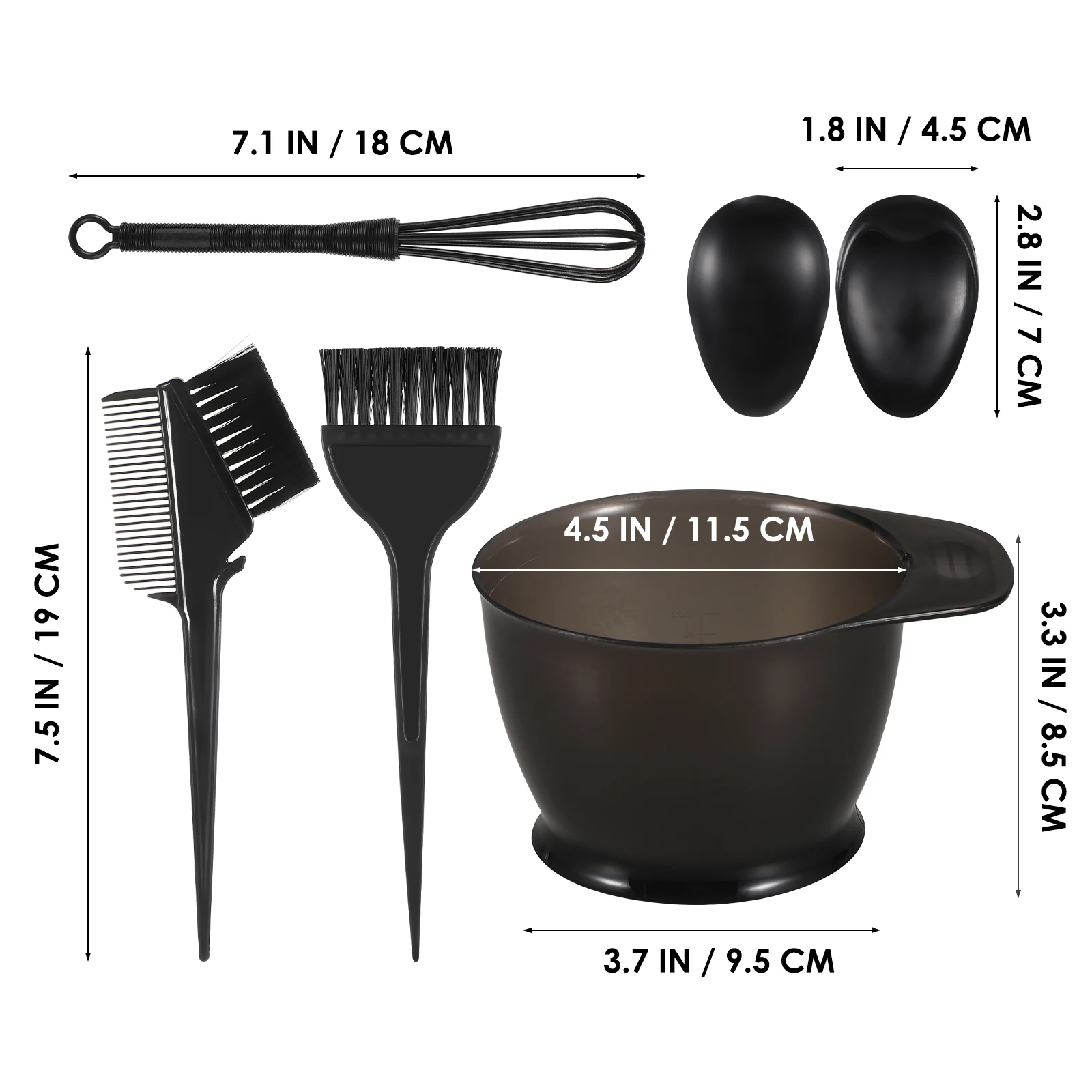 

Hair Coloring Kit Professional Salon Dyeing Set Bowl Comb Brush No Mess No Hassle DIY Hair Dye Accessories Random Brush Bristles