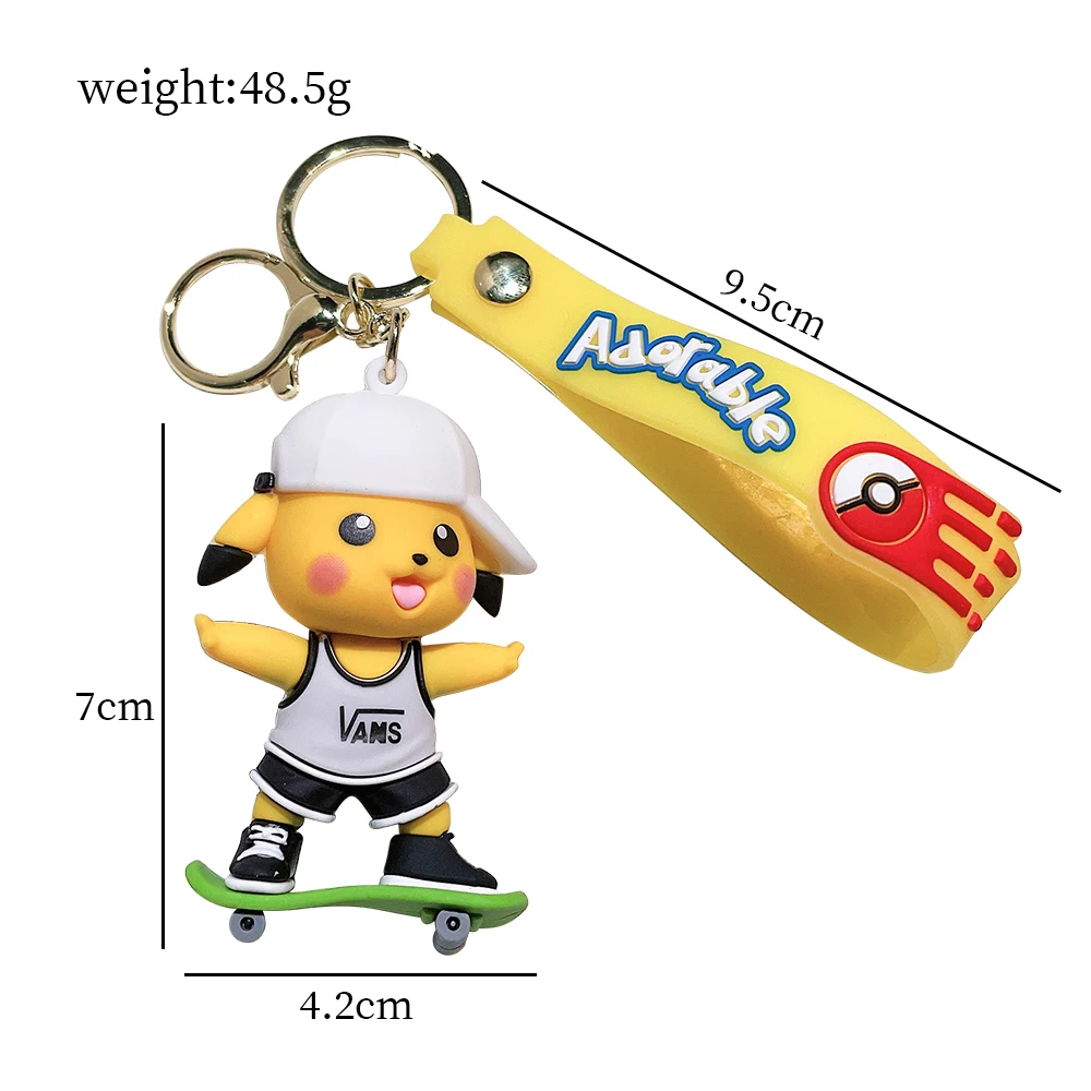 LLavero de Pokémon para niños, colgante de coche, bolsa de muñeca, Pikachu, regalo de cumpleaños, juguetes, encanto, calabaza a granel