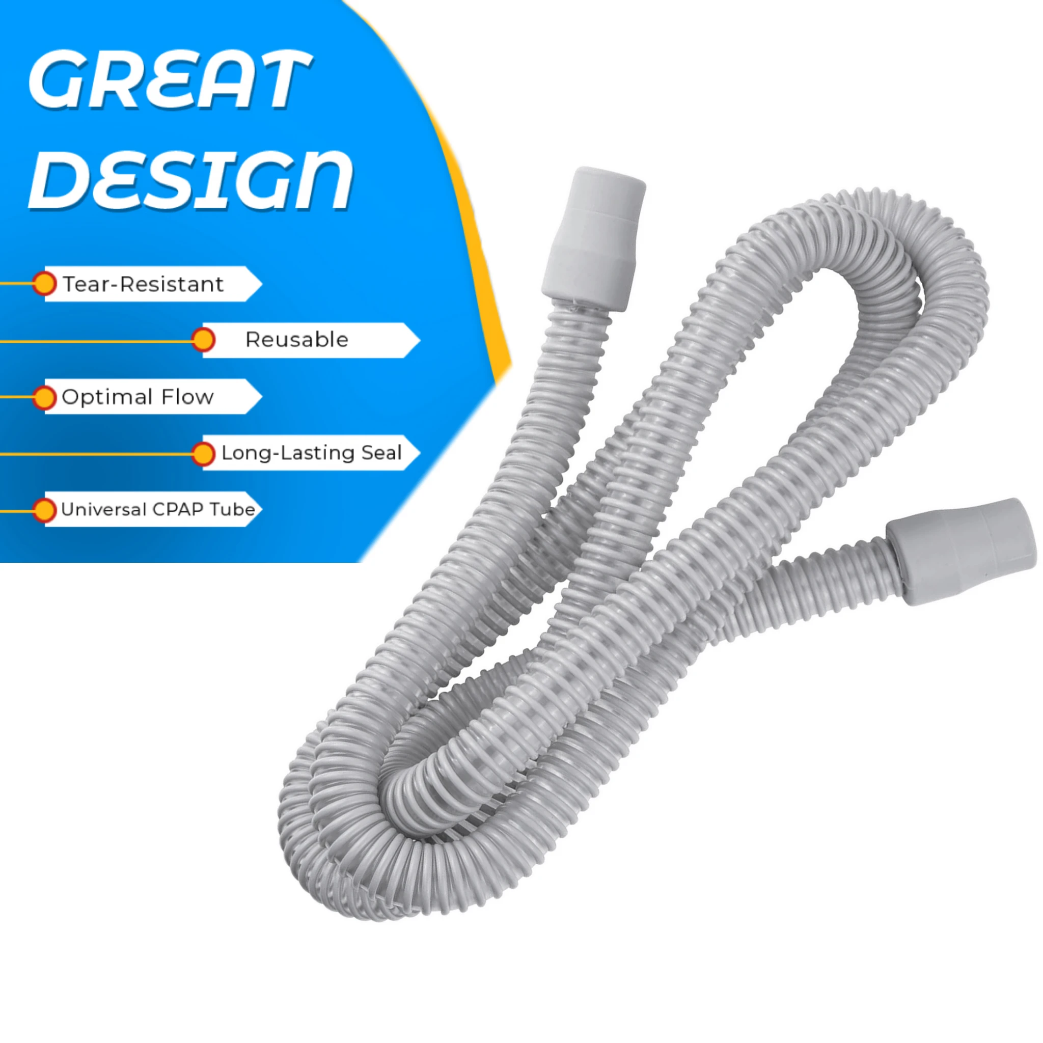 Medical Grade CPAP Hose, Compatible with ResMed Airsense 11/10 Tubing, AirFit F20 Mask, Philips, Breathing Machine Therapy