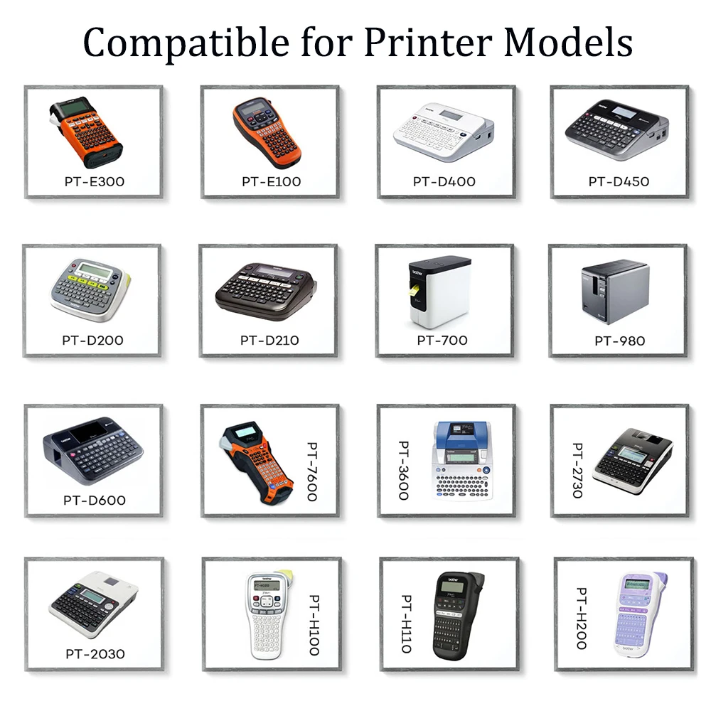 شريط ملصقات للأخ ، متوافق مع Brother ، P Touch ، PTH110 ، PTD210 ، صانع الملصقات ، ، متوافقة ، Brother FX221 ، FX211 ، FX231 ، FX221 ، FX211 ، 6 ، 9 ، 12 ، 18 ، 24 ، 1