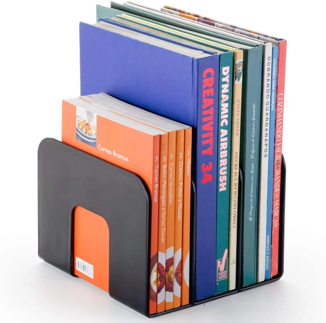 Organizador de mesa preto padrão, suporte do arquivo do escritório, organizador do livro, porta-revistas, Novo, 2023