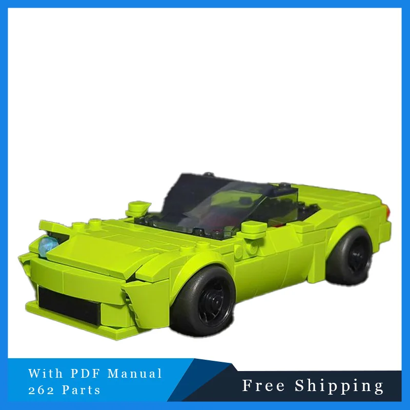 262 Parts City Super Car Modular MOC Light Green Building Blocks DIY Assembly Building Block Model Birthday Christmas Gifts 2025