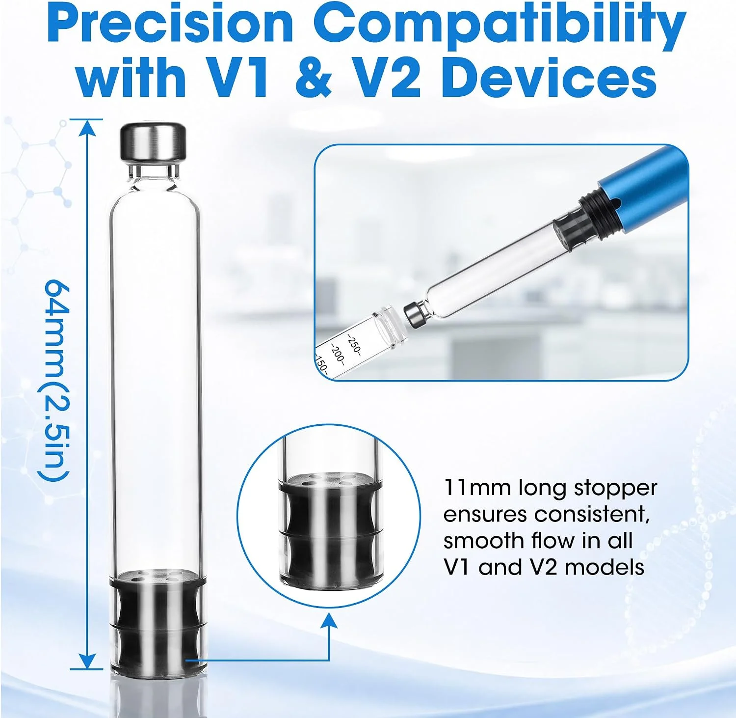 50/20/10 Pcs. 3ml Glass Vials, Individually Packaged, Laboratory Injections Peptide Pen V1 V2 Insulin  Diabetes Care