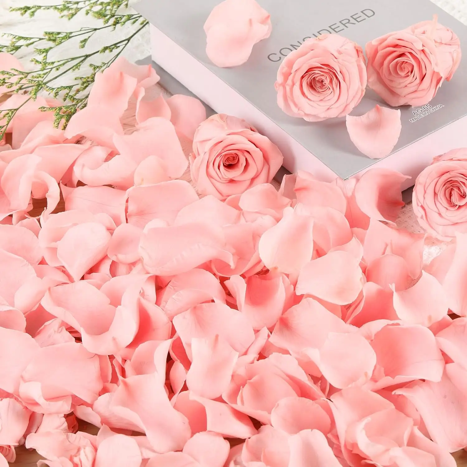 

Dried Real Rose Petals, Preserved Flower Petals Confetti for Wedding, Romantic Night, Engagement, Bridal Shower, Valentine's