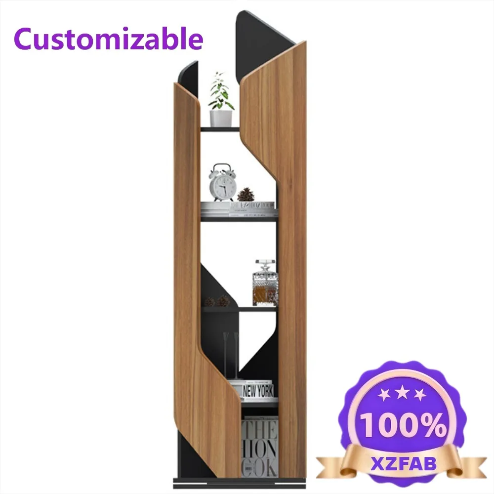 Factory Direct 2026 Nordic Floor Standing Corner Bookshelf, Multi-Layer Storage Rack for Living Room, Modern Minimalist Display