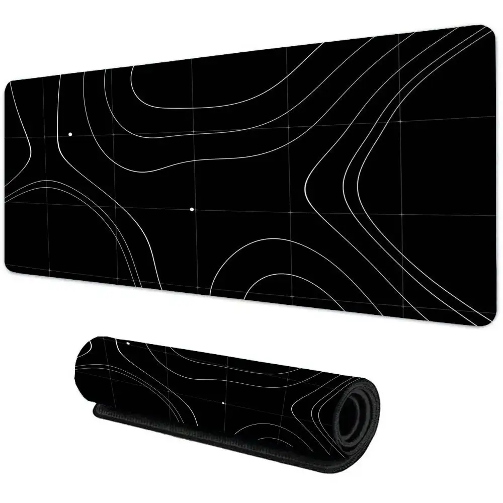 

Black lines Mouse Pad Gamer Long Desk Pads Office Accessories Pc Cabinet Games Desk Mat Computer Desks Keyboard Gaming Mats