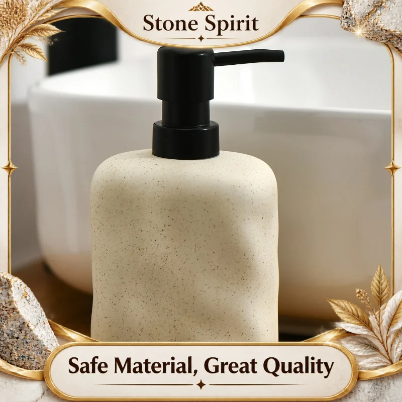 Wabi-Sabi Handmade Rough Clay Ceramic Lotion Pump Bottle, Texture Shampoo Body Wash Dispenser,Refillable Bathroom Soap Container