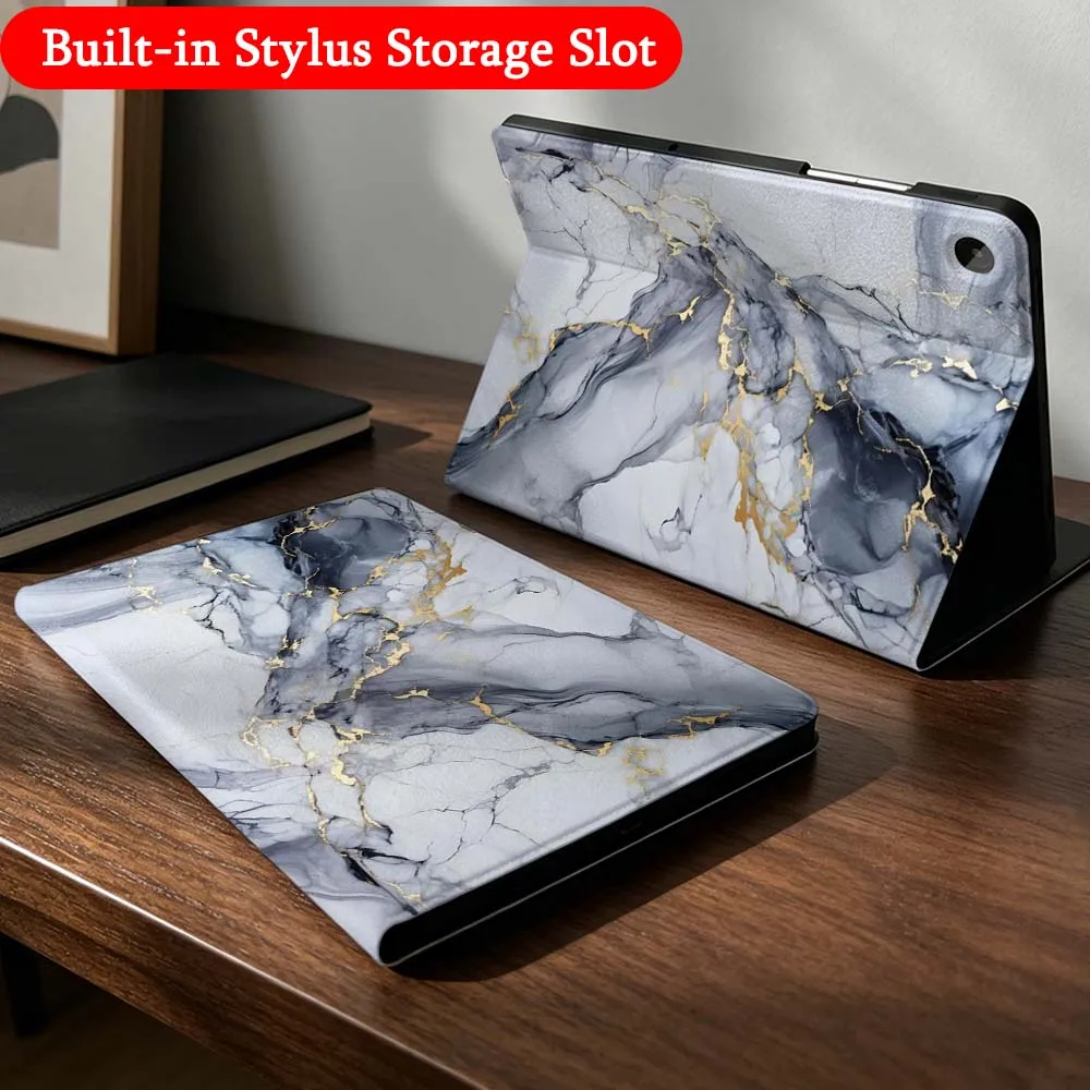 Creative Marble Print Case For Samsung Galaxy Tab A7 A8 A9 A11 S6 S7 S8 S9 S10 S11 FE Plus Folding Automatic Sleep/Make Tablet
