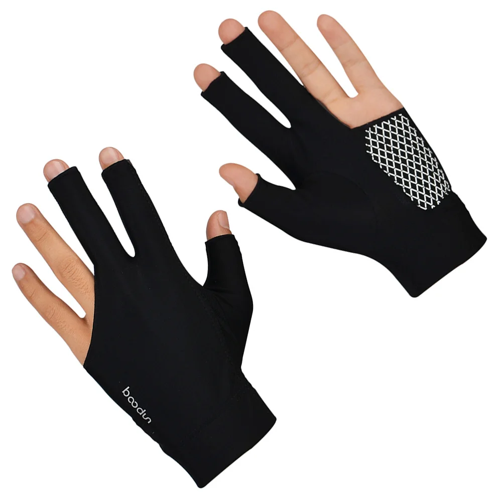 

Anti-Slip 3 Finger Billiard Glove Breathable Design with Flexible Exposed Fingers Portable Snooker Accessory for