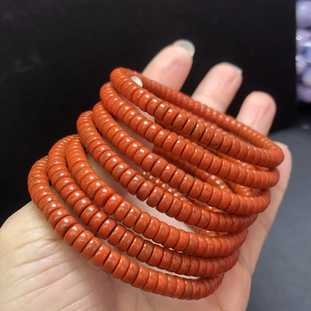 

1 шт. Fengbaowu южный браслет из красного агата 5 мм дисковые бусины Рейки целебный камень модные украшения подарок для женщин и мужчин