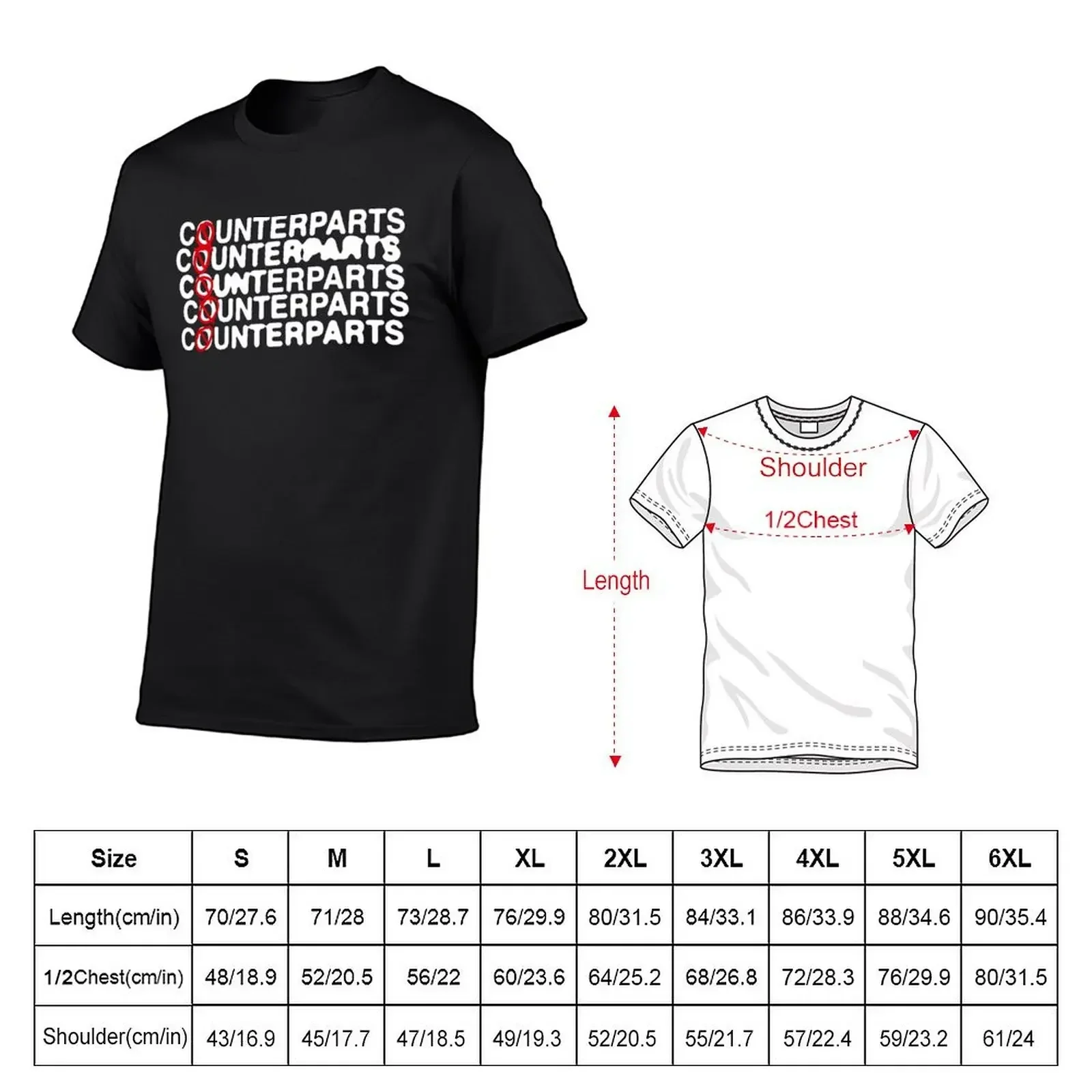 Counterparts Merch Stacked Logo T-Shirt sublime cotton graphic tees plus size tops funny t shirts men