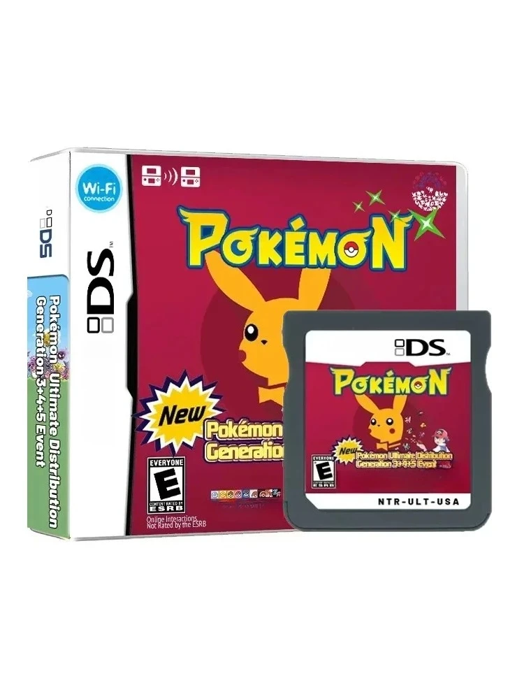 Cartucho de videojuego NDS, Pokémon Ultimate Distribution Gen 3, 4, y 5 cartuchos de juego para eventos, con manual de instrucciones