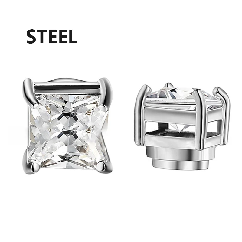 1/3 Pair Crystal Strong Magnetic Ear Stud Clip Earrings for Men and Women Punk Round Zircon Magnet Earrings Non Piercing Jewelry image 5