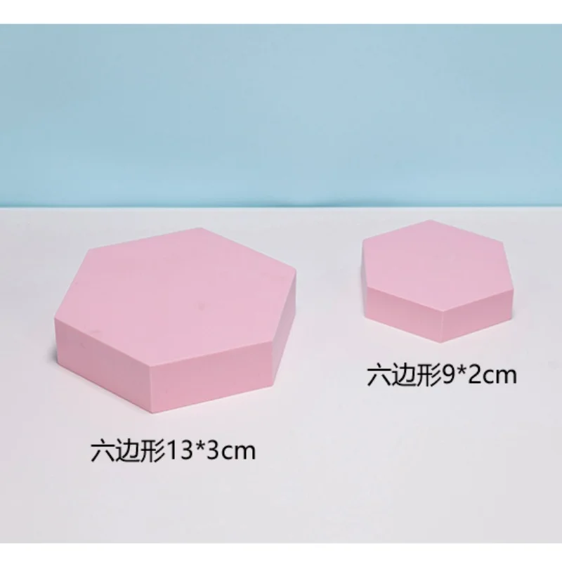 Pink Cube Geometric Shapes Round With Photo Ornaments Pose Photography Decorative Props