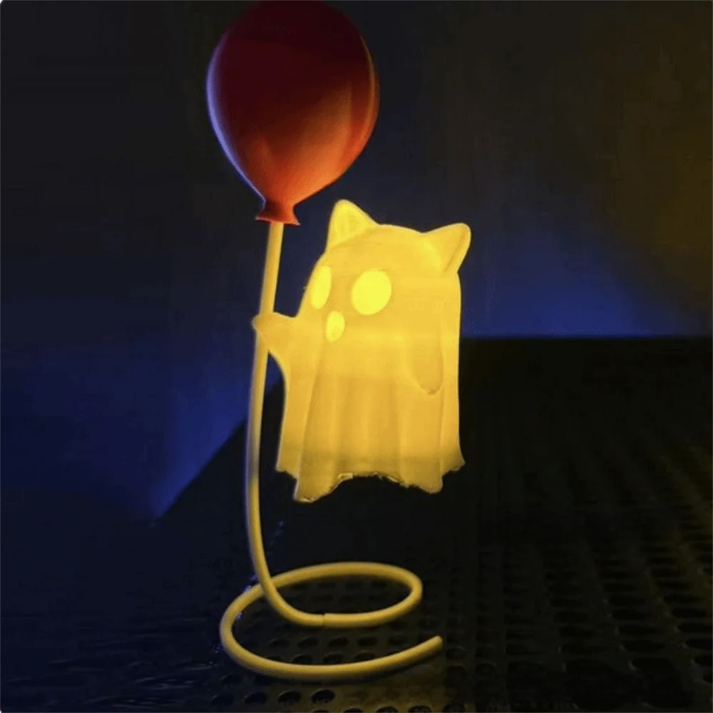 Cute Shape Glowing Ghost Figurine Compact Size Soft LED Glow Halloween Party Decor Fine Workmanship Lively Design Ghost Ornament