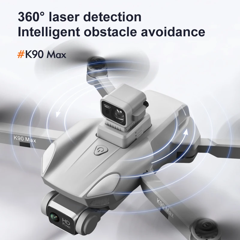 New GPS Drone K90 MAX 5G WIFI 4K HD Professional Cameras 360 Degree Laser Obstacle Avoidance Brushless Motor FPV Distance 1.5KM