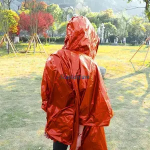 Reusable Thermal Poncho Disposable Coat for Outdoor Safety & Climate protections K92C