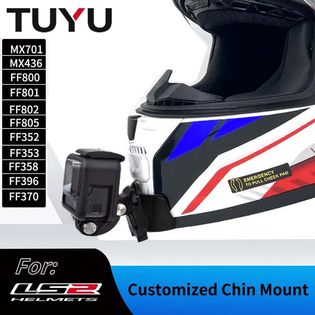 TUYU Premium dostosowane LS2 FF358 801 396 MX701CNC aluminiowy uchwyt podbródkowy na kask dla GoProMax Hero11 10Insta360 akcesoria do aparatu