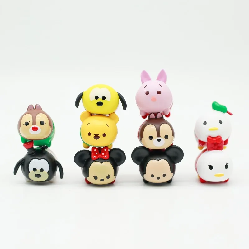 Mickeysmouses Minnieesmouse 10 Figurine classiche Stapelbare Figur Anime Puppe Q Versione Modello Giocattolo da collezione Ornamenti per il desktop