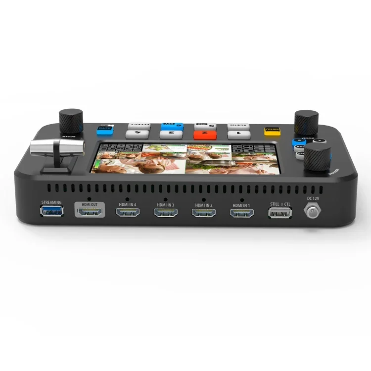 Hd 4 Channel Recorder PTZ camera controller Hdmi Rgb Mixer Video Switcher For live streaming