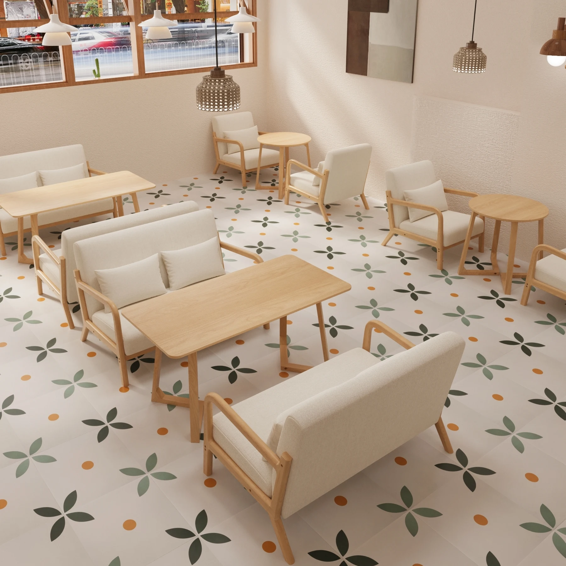 

Cream Fengqing Bar Cafe Sofa Chair Combination
