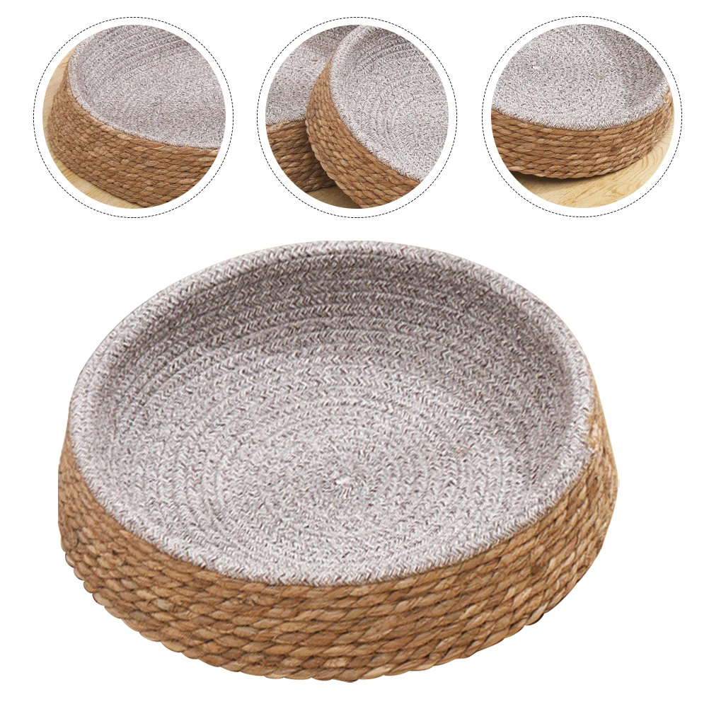 

Woven Round Cat Dog Bed For Small Dogs Dogbed Bef Natural Woven Kennel Beds Young Nap Time Breathable Round Shape