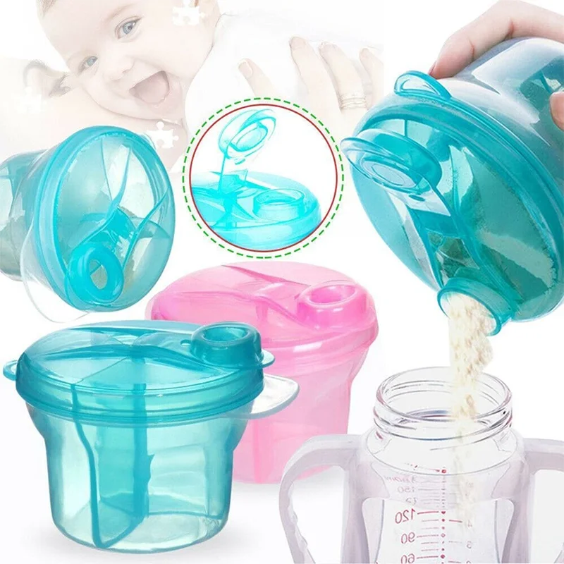 Three-Compartment Rotating Food Storage Box, Double-Layer with Lid, Portable Portion Container - Travel Friendly