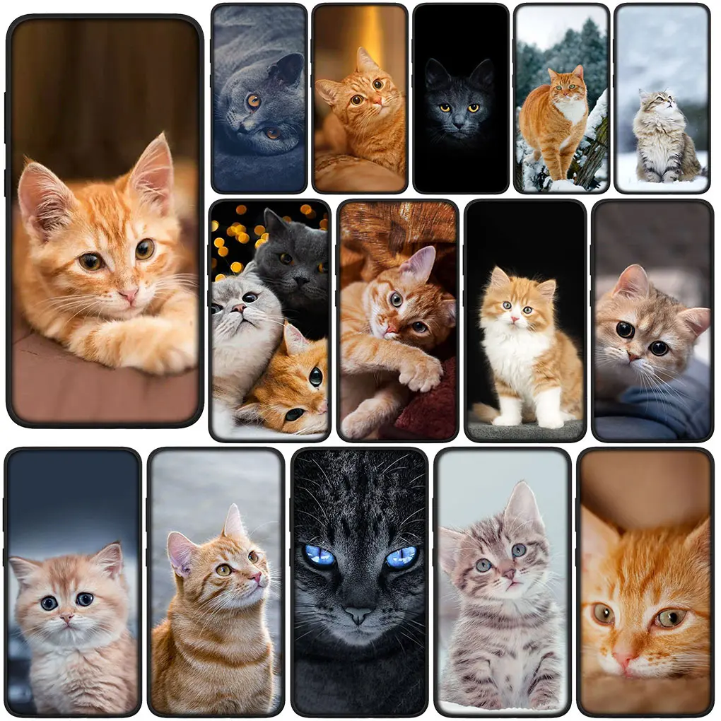 Meow Eyes Kitten Cat Cover Phone Case for Samsung Galaxy Note 20 Ultra 10 8 9 S10 Lite S9 A6 A8 Plus A9 Funda Soft Casing