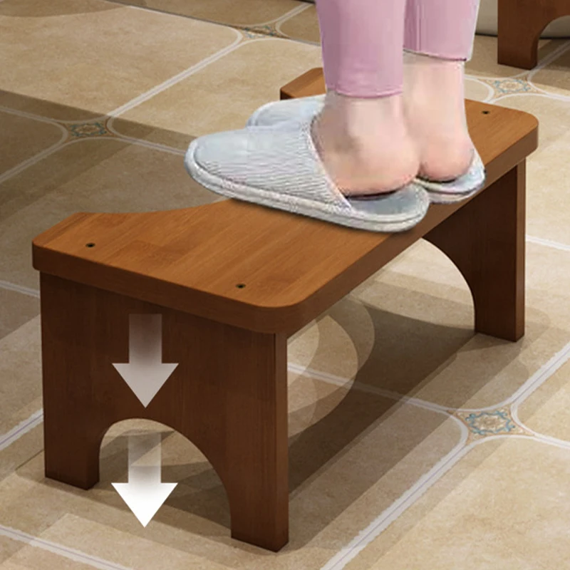 

1PC Anti-slip Sturdy Toilet Foot Stool Bamboo Squatty Potty Toilet Stool Bathroom Portable Pregnant Children Adult Old People