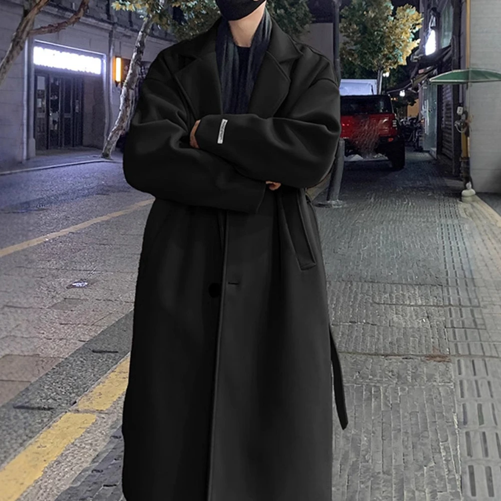 

Мужской Тренч Бежевый Миниатюрный Съемный Сезон Манжеты Панк Готический Простой Длинное Пальто На Молнии