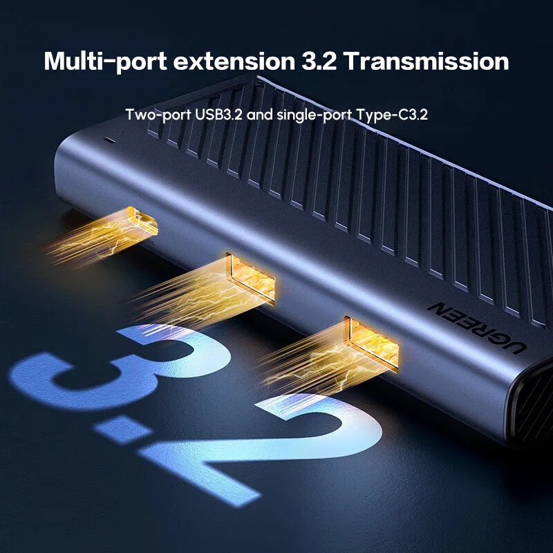 حاوية UGREEN 10 جيجابت في الثانية M.2 NVMe، حاوية SSD مضادة للسقوط لجهاز MacBook، حاوية ألومنيوم M.2 تدعم M.2 NVMe/SATA SSD #4