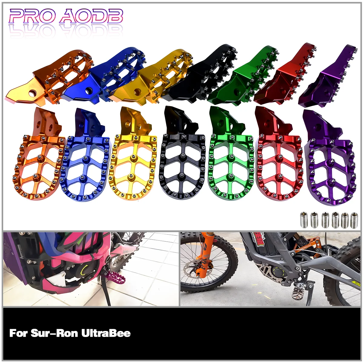 

Motorcycle Accessories Motocross Forge Footpegs Foot Pegs Rests Pedals For Surron Sur-Ron UltraBee Electric Dirt Bike Footrest