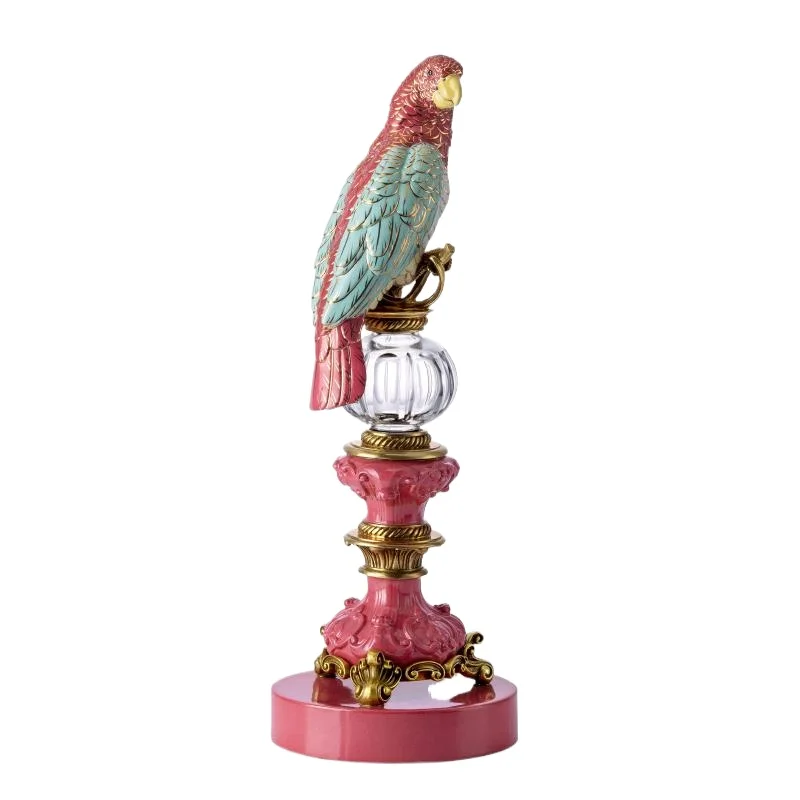 

Роскошная высококачественная европейская керамическая фигурка попугая ручной работы, декоративное украшение для прихожей, новинка для гостиной