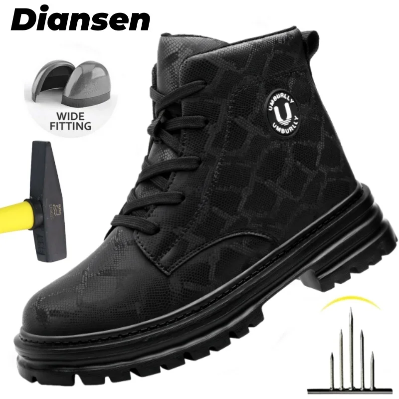 

Leather Work Safety Boots For Women Anti Scald Wear-resistant Work Shoes Puncture-Proof Safety Shoes Women Lightweight Boots