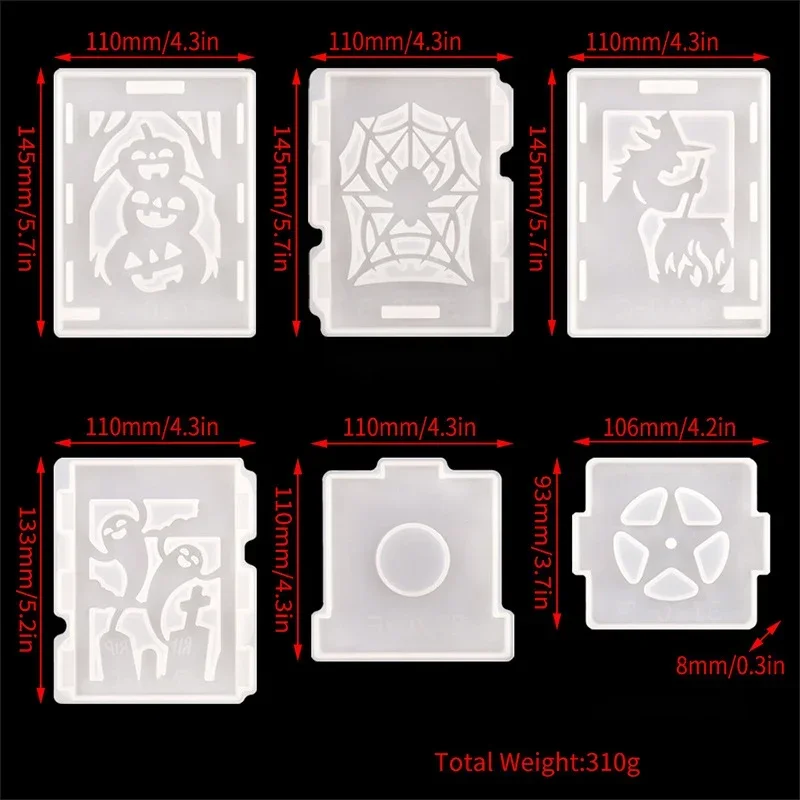 NewHalloween Party Decor Jewelry Making DIY Halloween Lantern Silicone Mould Witch Spider Ghost Pumpkin Lantern Epoxy Resin Mold