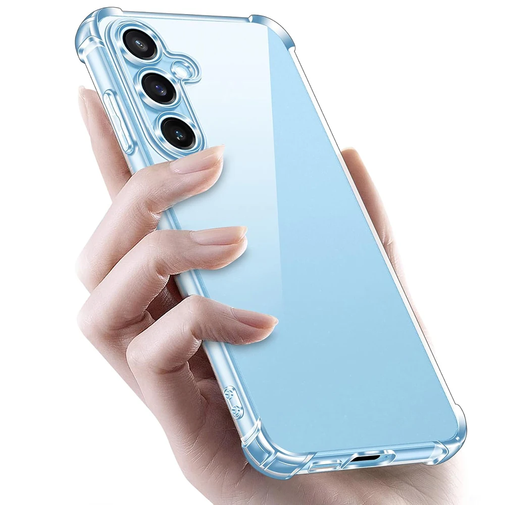 

Luxury Silicone Airbag Soft Case For Samsung Galaxy S24 FE Plus Ultra Shockproof Back Cover For S24FE S24+ S 24 Clear Shell Thin